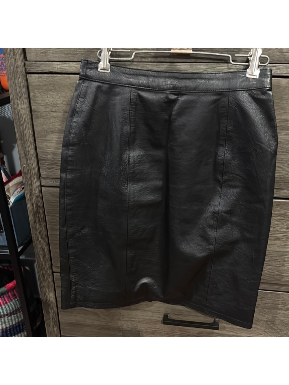 Vintage G-III Black Leather Skirt Size 26